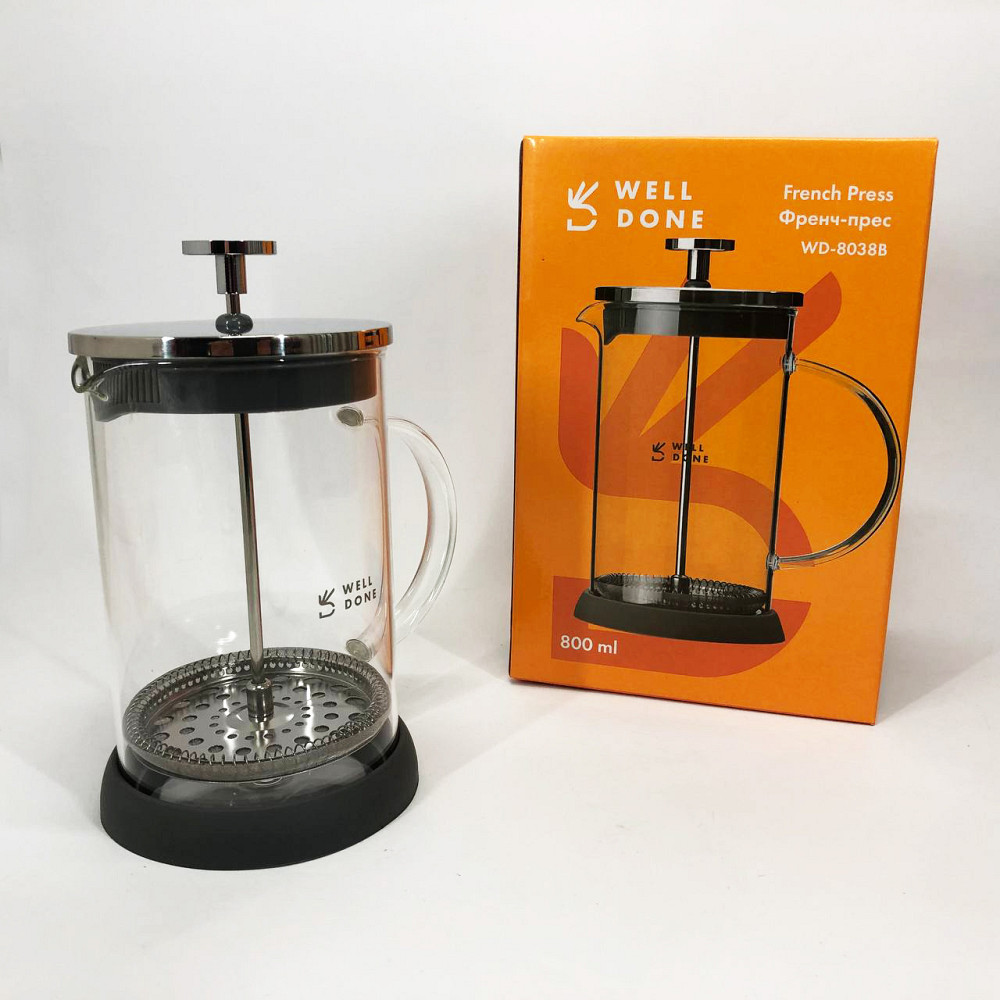 Заварник прозорий Well, Френч-прес з якісного матеріалу, Чайники для заварки, Домашній френч-прес MY-20 Івано-Франківськ - фото 6