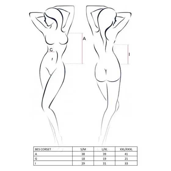Корсет під латекс з пажами Passion Exclusive BES CORSET L/XL, black, стрінги, шнурівка Львів