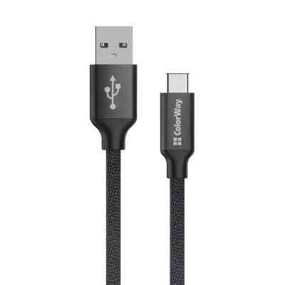 Дата кабель USB 2.0 AM to Type-C 2.0m black ColorWay (CW-CBUC008-BK) Винница