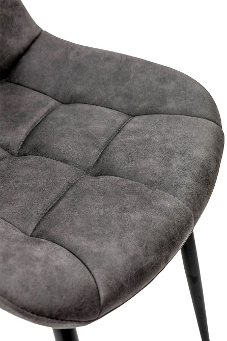 Стілець Крокус чорний / мікрофібра сірий кварц Київ - фото 7