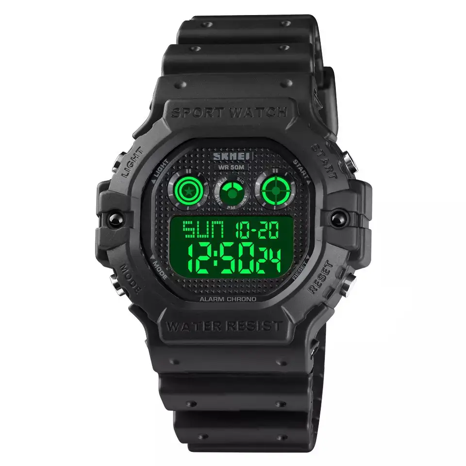 Спортивний чоловічий годинник Skmei 1606 (Чорний з чорним) Вінниця - фото 2