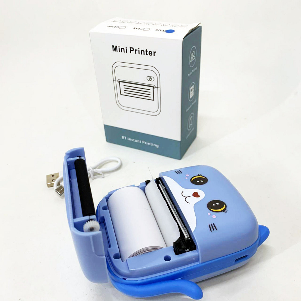 Портативный детский термопринтер с Bluetooth A8 Cat мини принтер для телефона Blue WG-91 Львов - изображение 7
