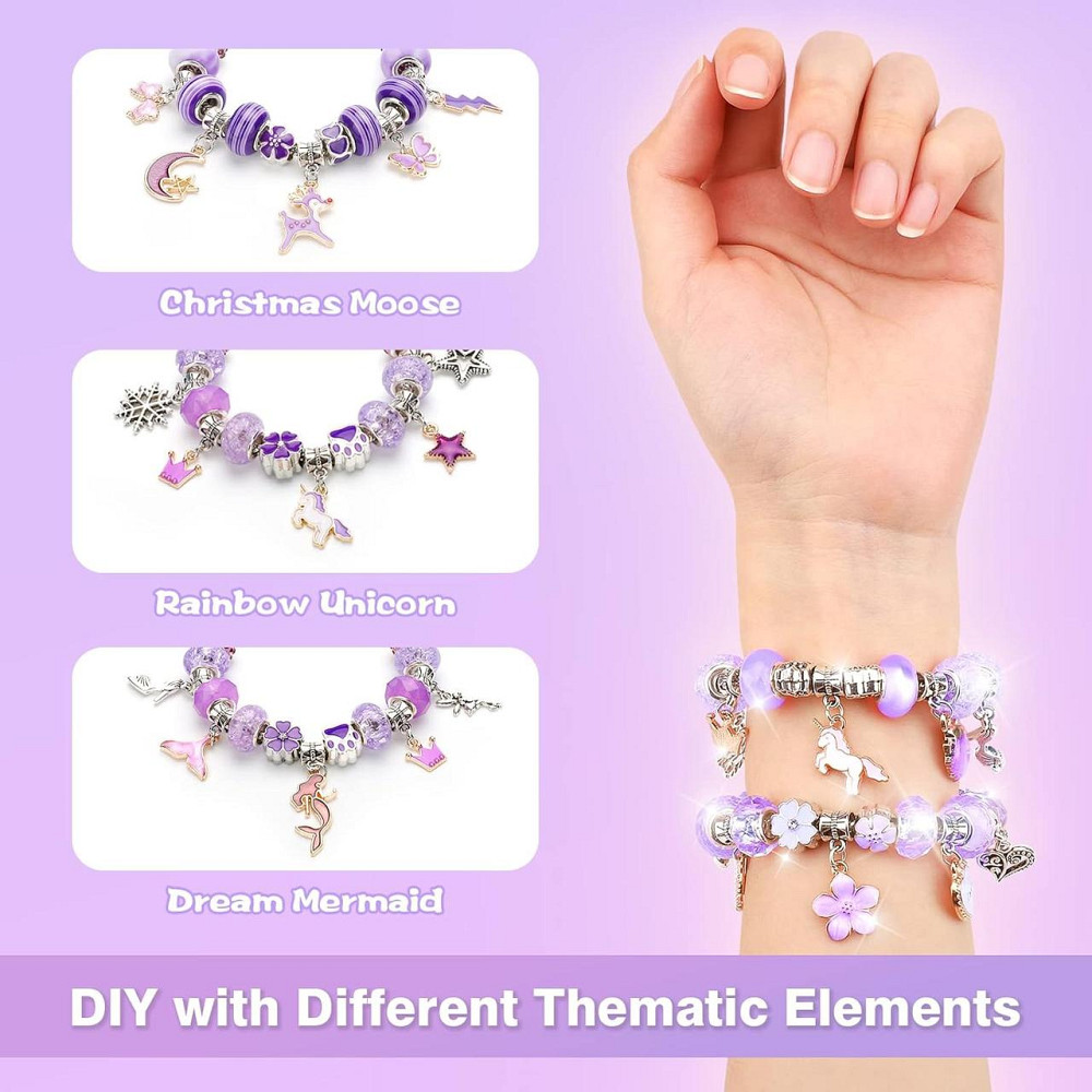 Детский набор для творчества для создания шарм браслетов и колье . из бусин в подарочной коробке 63 шт. Киев - изображение 6