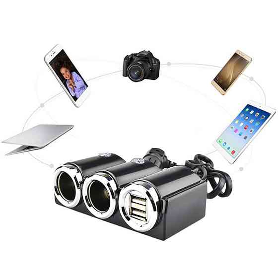 Автомобільний двійник у прикурювач + 2хUSB,120W,CTC-610 SBR Київ