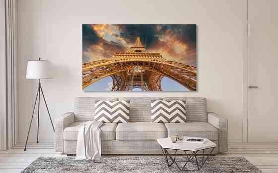 Картина холст в гостиную / спальню Ейфелева вежа   MLP_107 80х160см Киев