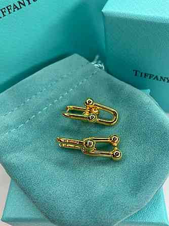 Брендові сережки Тіффані Tiffany, позолота, є лого, люкс якість/упаковані в мішечок Одеса