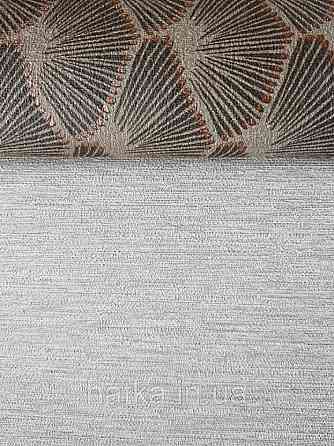 Обои виниловые Decoprint Breeze 0.53х10 м однотонные структурные тонкая полоска под ткань бежево серые Киев