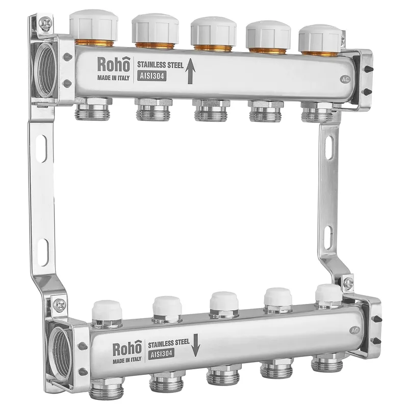 Колектор з термостатичними та запірними клапанами Roho R805-05M - 1"x 5 вих. (RO1045) Київ - фото 1