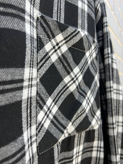 Сорочка жіноча A-N 225 в клітинку вільний крій оверсайз фланель one size чорна, чорний, one size Київ - фото 19