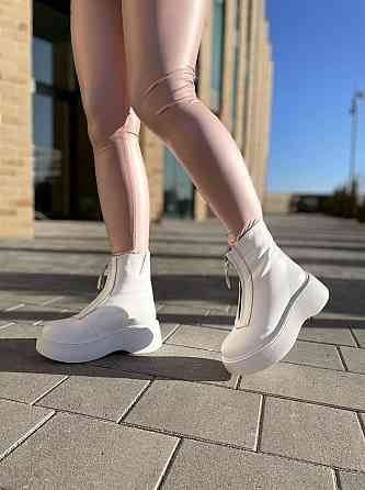 Черевики жіночі ARLEN білі натуральна шкіра зима висота 17см (4908) Коломыя