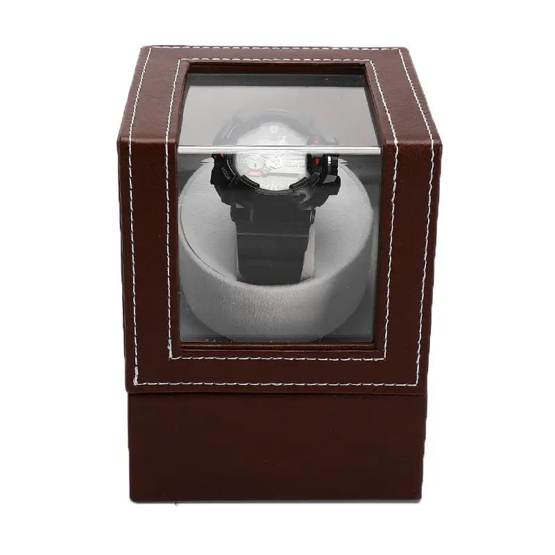 Шкатулка для подзавода часов Виндер тайммувер для 1-х часов (Коричневый с серым) Винница - изображение 4