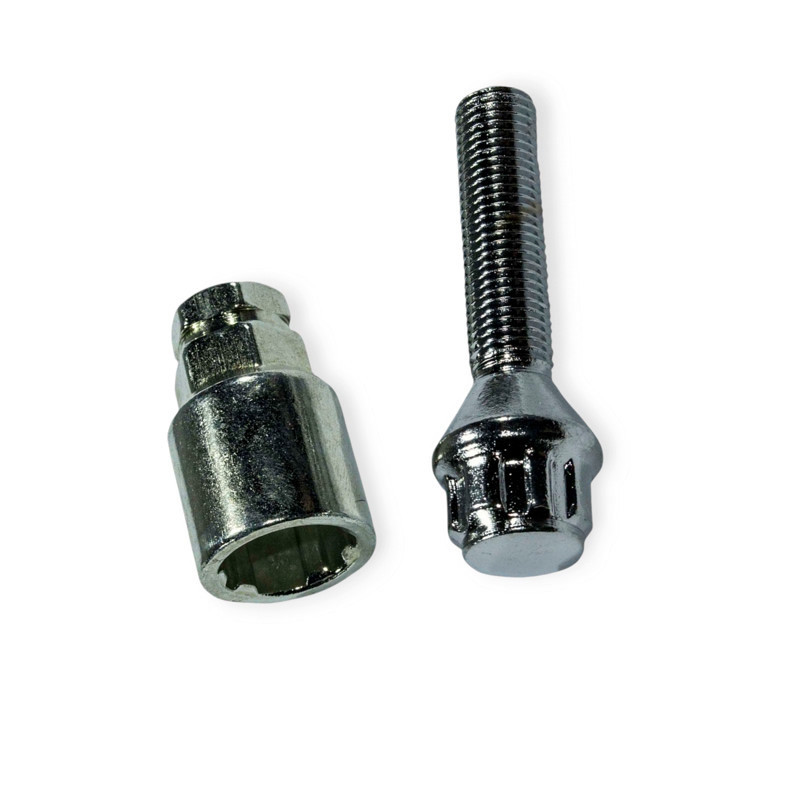 Болт колеса хром 12х45х1.5 конус, секретки (2 ключі) (к-кт 4 шт) Мукачево - фото 1