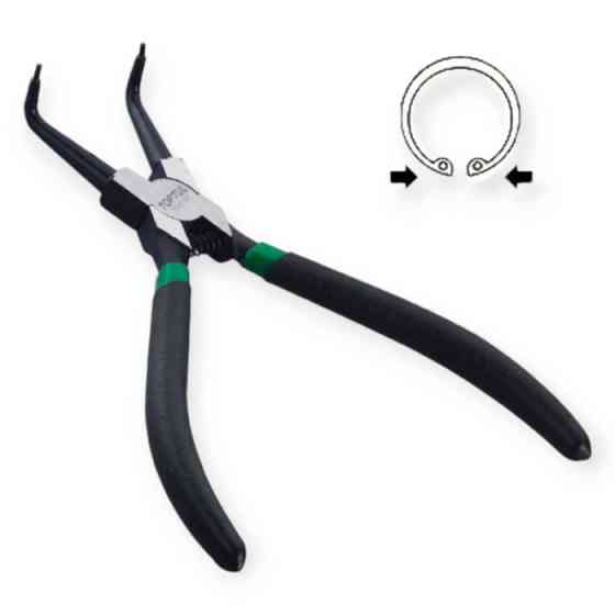 Съёмник стопорных колец обрезин. 180 мм СЕГЕРА (внутренние на сжим, загнутые) 19-60мм Мукачево