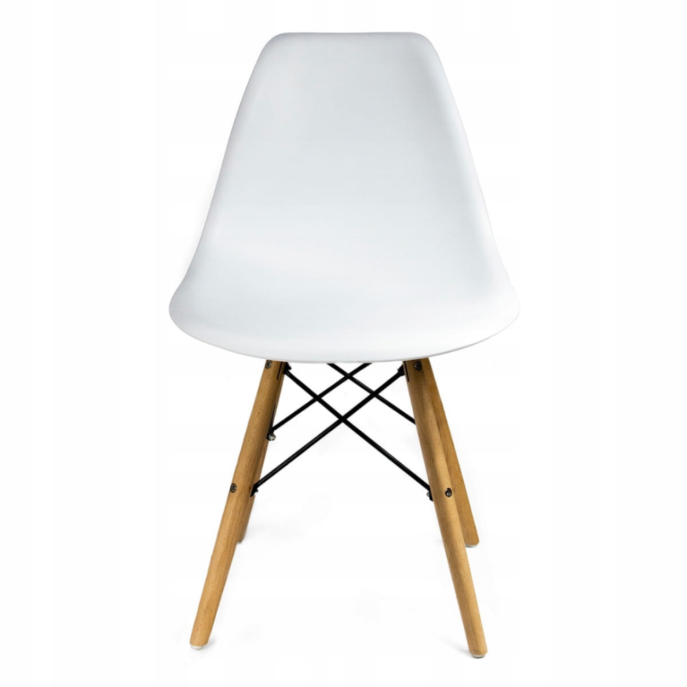 Стілець Eva Jumi у скандинавському стилі з дерев'яними ніжками білий Київ - фото 4