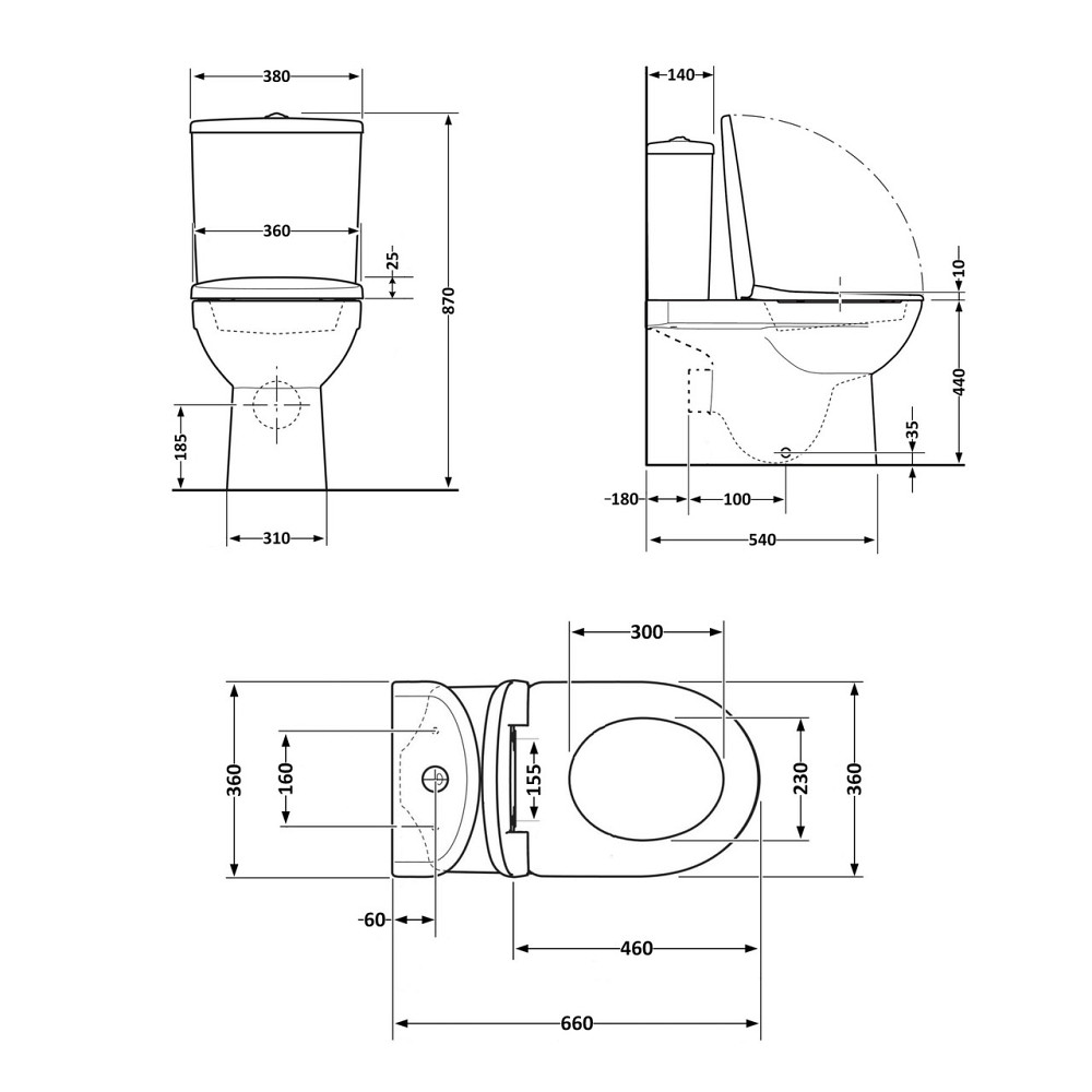 Унітаз підлоговий Qtap Robin Ultra Quiet безобідковий із сидінням Soft-Close MATT BLACK QT13226083AMB Київ - фото 2