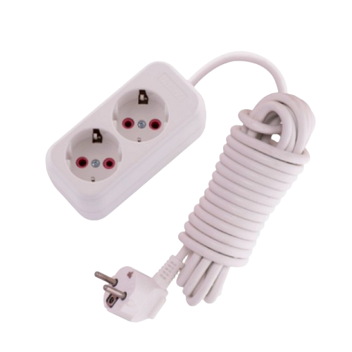 Подовжувач із заземленням 2 розетки 2м 721-0202-201 Letitia Лезард Житомир - фото 1