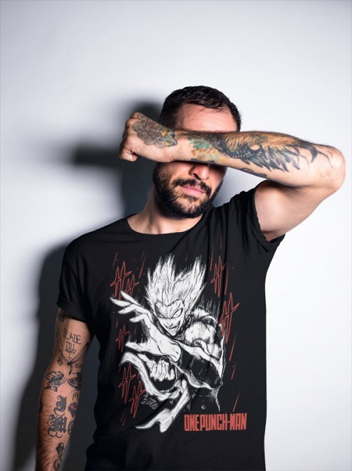 Футболка для мальчика аниме Гароу Оне Пункх Манга оверсайз (рост от 165 до 180 ) Черний AnimeJ0170m Днепр - изображение 3