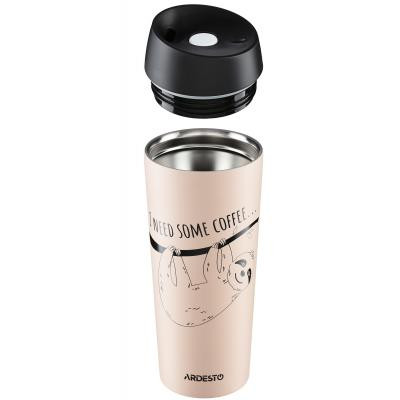 Термочашка Ardesto Coffee Time Bradypus 450 мл Beige (AR2645DBE) Вінниця - фото 3