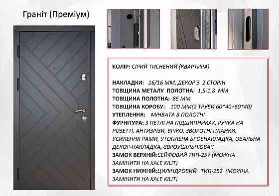 Двери квартирные Redfort, модель Гранит, комплектация Премиум (2 трубы) 960 Киев