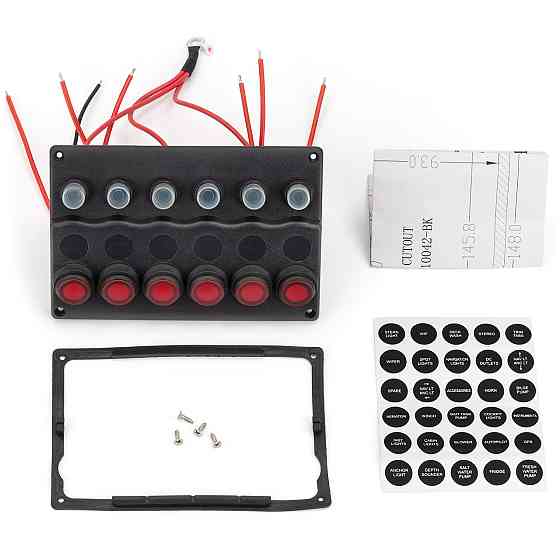 10042-BK панель на 6 переключателя Тайвань Черкассы