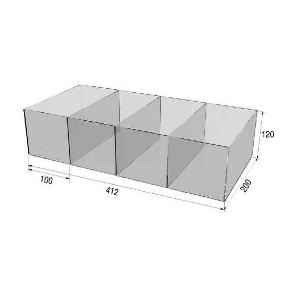 Коробка акриловая EKOSTAR 4 ячейки 412х200х120 Киев