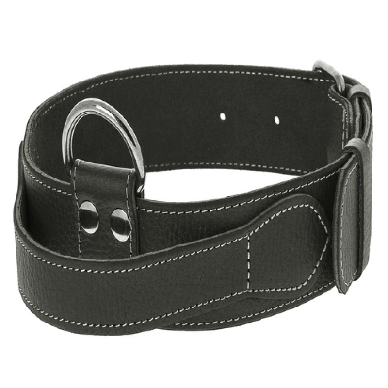 Нашийник 6395 40мм "Класик преміум" шкіряний з ручкою для безпеки (Синій) Вінниця - фото 1