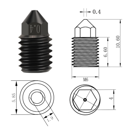 Сопло Kingroon із загартованої сталі для 3д принтерів Bambu Lab X1, P1 Київ