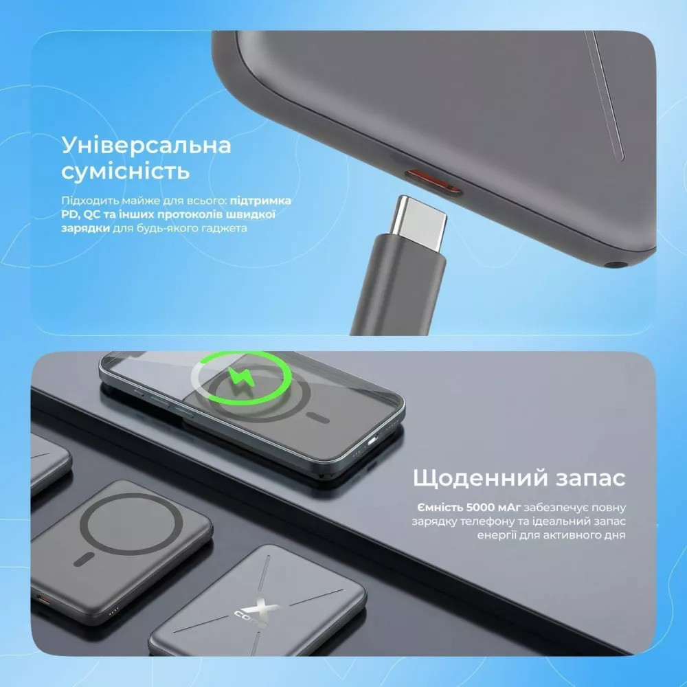 Універсальна мобільна батарея Proove X-Core 20 W 5000 mAh Purple (PNXC20010009) ( 12262 ) Харків - фото 9