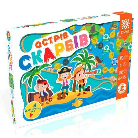 УЦІНКА! Настільна гра-бродилка "Острів скарбів" ZIRKA 76640-UC ігрове поле, кубик та 3 фішки Вінниця