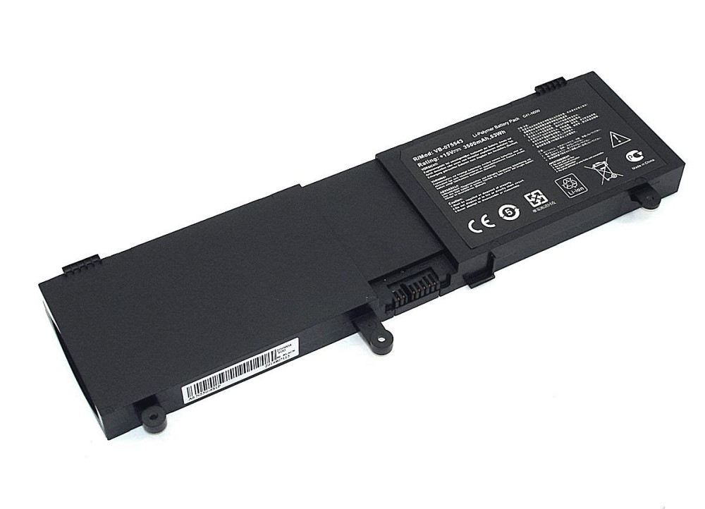 Аккумулятор для ноутбука Asus C41-N550 N550J 15V Black 3500mAh OEM Вінниця - фото 1