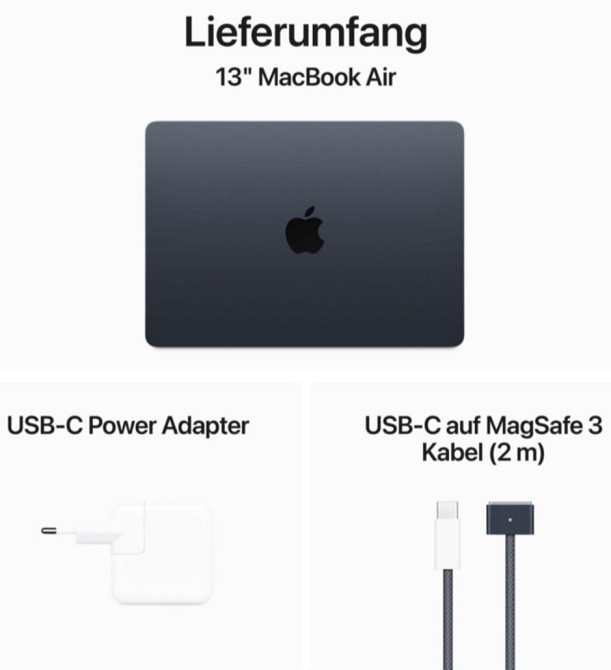 Ноутбук APPLE MacBook Air 13.6" M3 24/512GB New (MC8Q4D/A) Midnight MC8Q4 Київ - фото 1