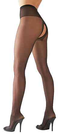 Колготки - 2510030 Cottelli Collection Crotchless Tights Black - 4 Sex Aura Київ
