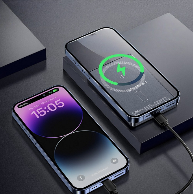 Універсальна мобільна батарея Essager Cross-Border 5000 mAh 20 W Magsafe/PD/QC3.0 Grey (EDY5K-YJ0A-Z) ( 14397 ) Харьков - изображение 9