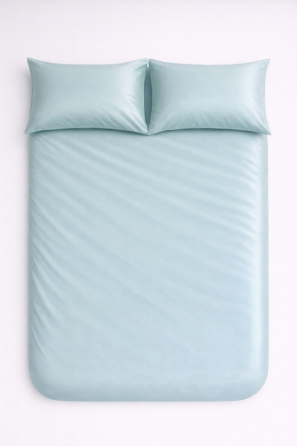 Підковдра на блискавці Ecotton Євро двоспальний 210х220 см із сатину однотонний блакитний Aqua Grey Коломия