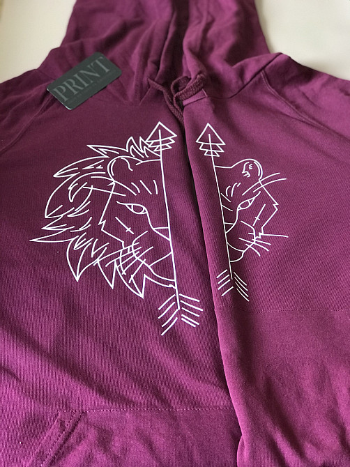 Парні толстовки з Левом і Левицею з капюшоном і кишенькою для хлопця та дівчини Чернівці - фото 1