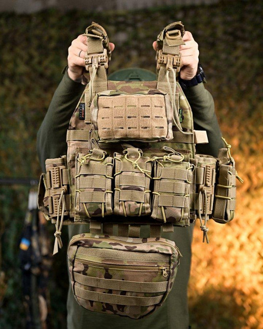 Плитоноска 4 точки быстрый сброс frion   с напашником   ПП7889 Одесса - изображение 1