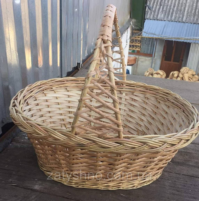 Кошик плетений красивий | кошик із ажурною ручкою | кошик із лози Київ - фото 3