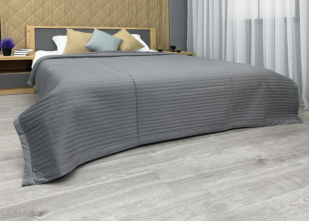 Покрывало велюровое King Size 220х240 см цвет серый (85-208) Киев - изображение 4