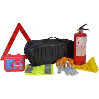 Набір техдопомоги Poputchik автомобіліста "Стандарт" з жилетом та упором (01-036) Вінниця