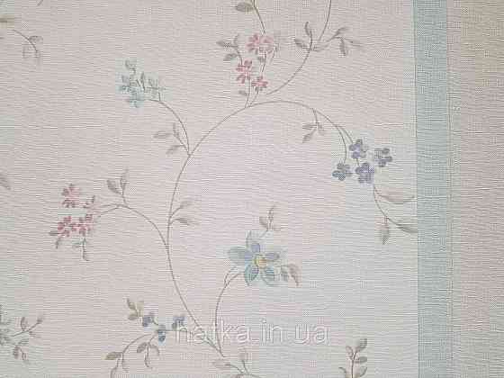 Шпалери вінілові на флізеліні A.S.Creation Maison charme 0.53x10 прованс квіти листя рожеві блакитні зелені Київ