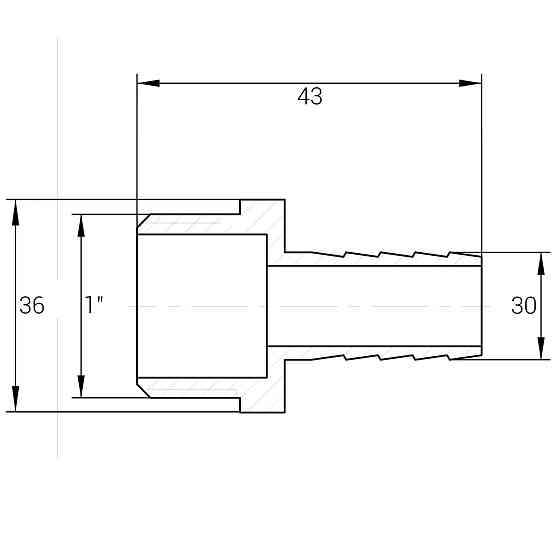 Штуцер 1″З 30мм нікельований NU5O2S OPTIMUM Киев