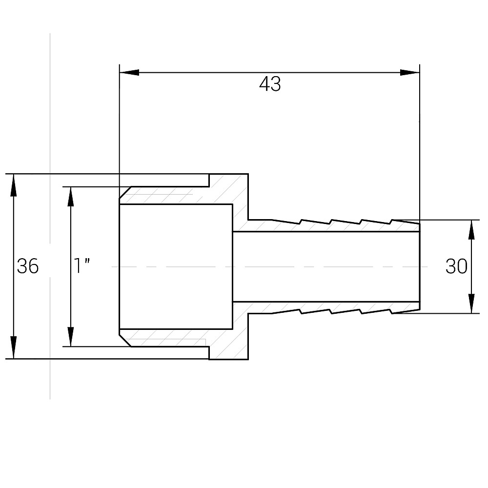 Штуцер 1″З 30мм нікельований NU5O2S OPTIMUM Тернополь - изображение 3
