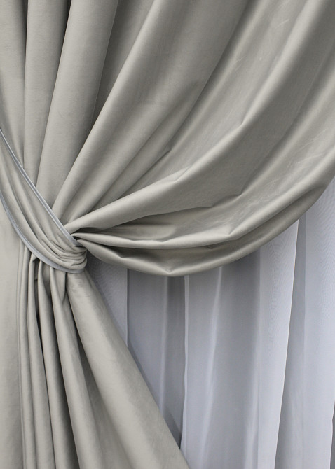 Комплект штор на люверсах VR-Textil Оксамит № 1657ш Сатин 150х280 см 2 шт (37-0231) Киев - изображение 5