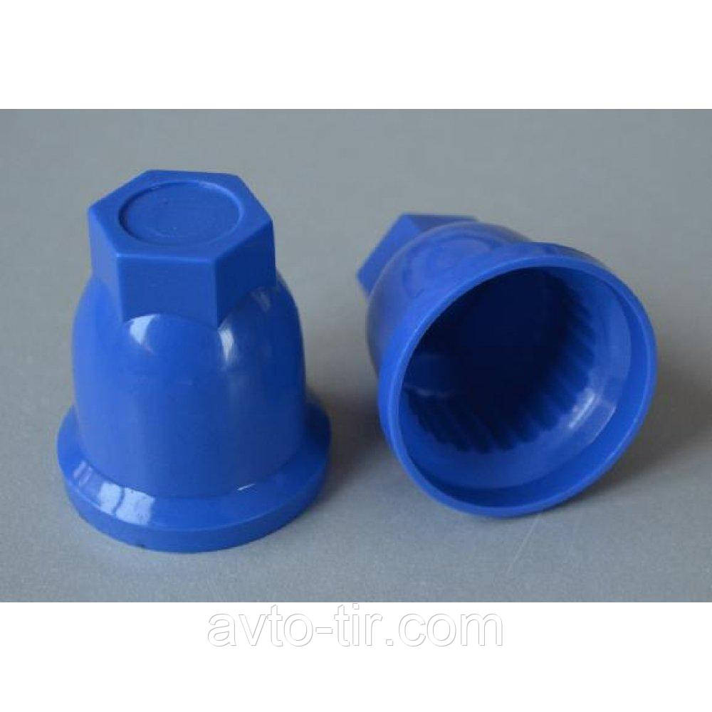Ковпачок пластиковий на гайку колеса 32 мм синій високий Луцьк - фото 1