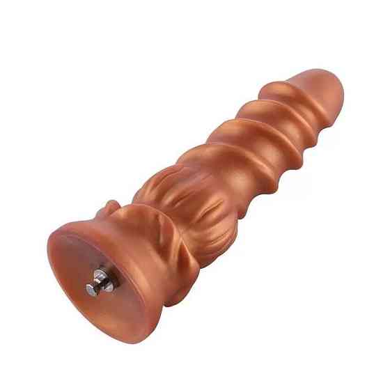 Фалоімітатор для секс-машин Hismith Spiral Grain Silicone Dildo Monster Series, спіральний рельєф Sex Aura Київ