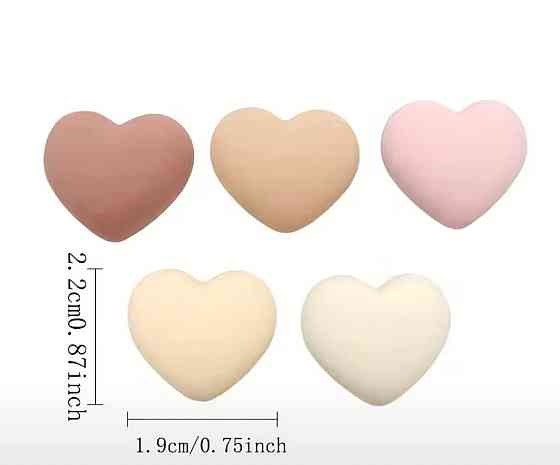 Декоративные элементы сердце из смолы для рукоделия и декора набор 20 шт Киев