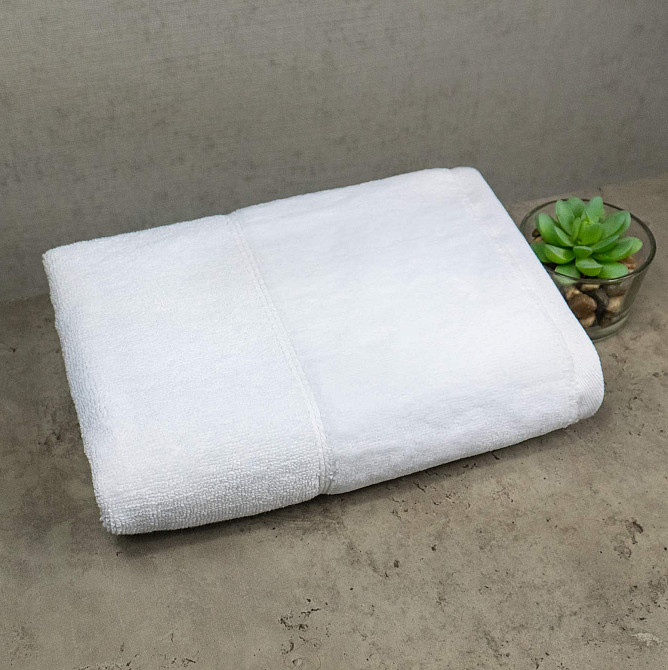 Набор велюр/махра полотенец 3шт GM Textile 40x70см, 50x90см, 70x140см Premium Milado 550г/м2 (Белый) Сумы - изображение 2