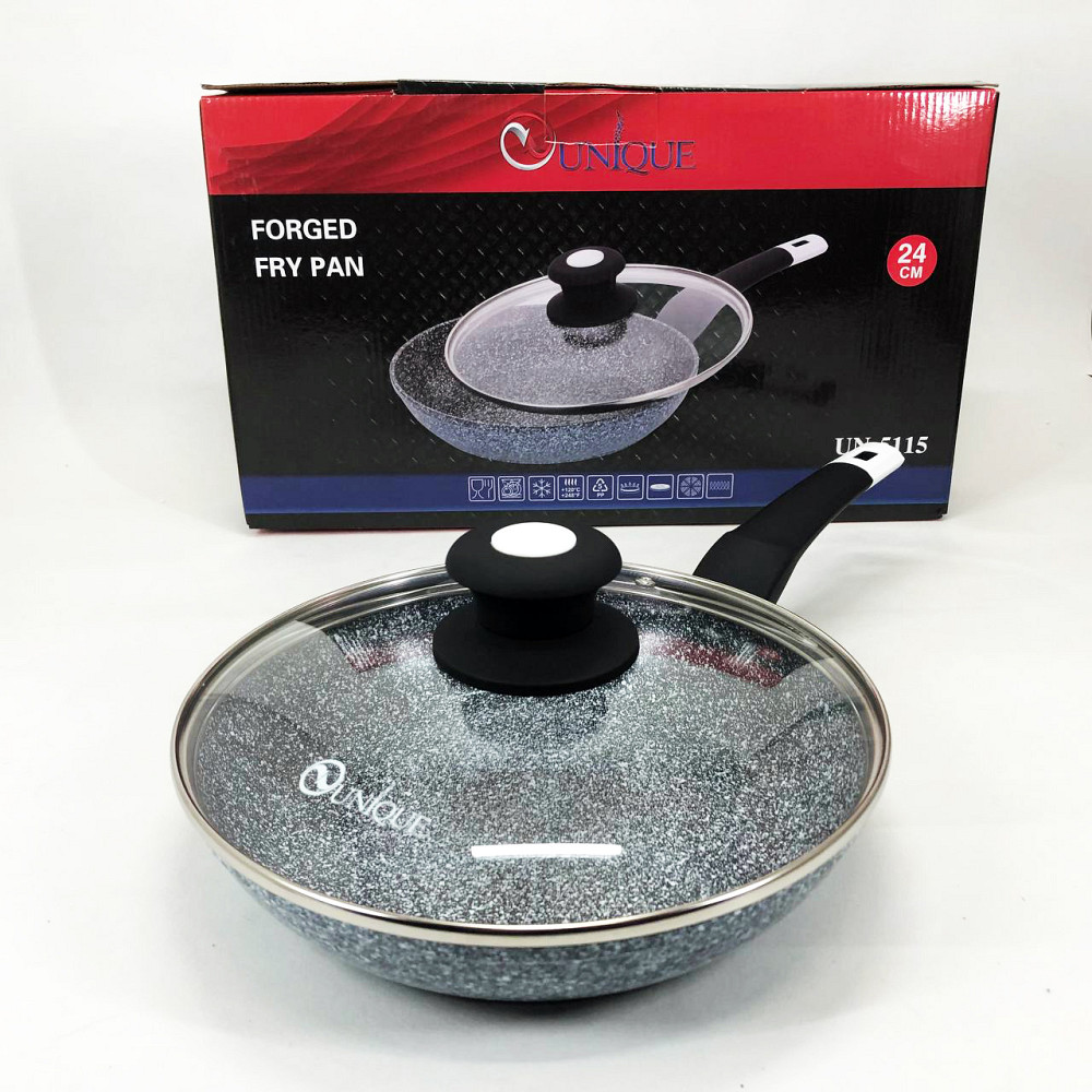Удобная сковорода для дома UNIQUE UN-5115-24 см, Сковорода на долго алюминиевая углубленная NF-19 Львов - изображение 6