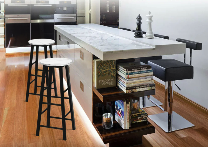 Комплект стільців Costway Eugad з підставкою для ніг Київ - фото 4