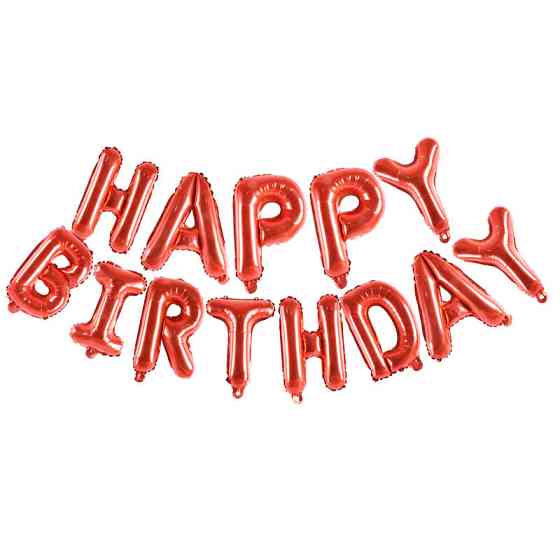 Шарики Happy birthday фольгированные 16 дюймов красный Киев